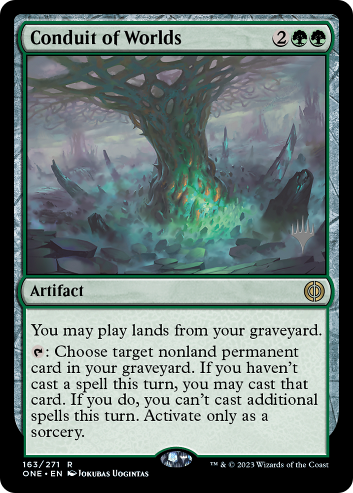 Conduit of Worlds (paquete promocional) [Phyrexia: Promociones All Will Be One] 
