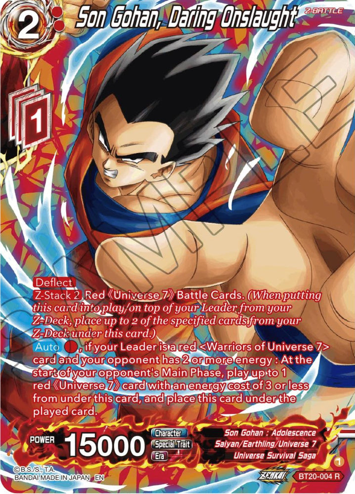 Son Gohan, Daring Onslaught (lámina de plata) (BT20-004) [Poder absorbido] 