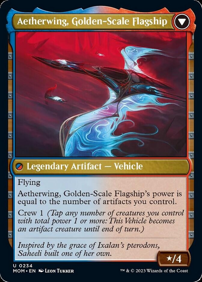 Invasión de Kaladesh // Alaetherwing, nave insignia de escala dorada [Marcha de la máquina] 