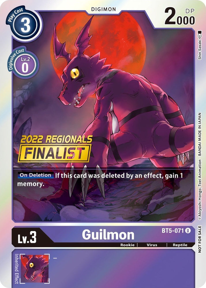 Guilmon [BT5-071] (Campeonato regional fuera de línea 2022) (Finalista en línea) [Battle of Omni Promos] 