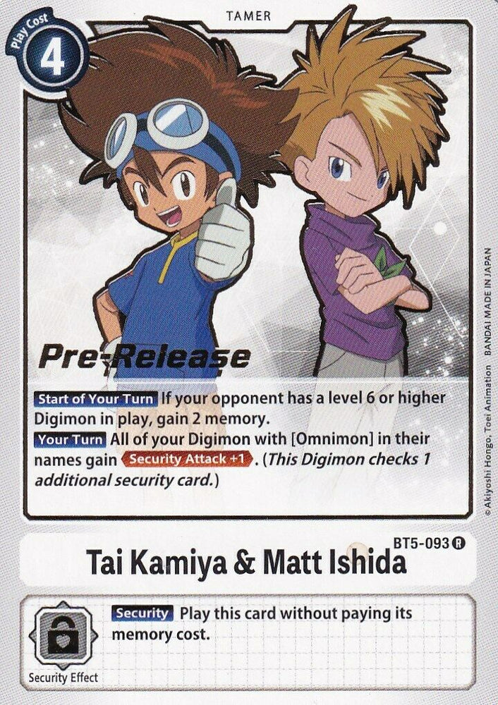 Tai Kamiya y Matt Ishida [BT5-093] [Promociones previas al lanzamiento de Battle of Omni] 