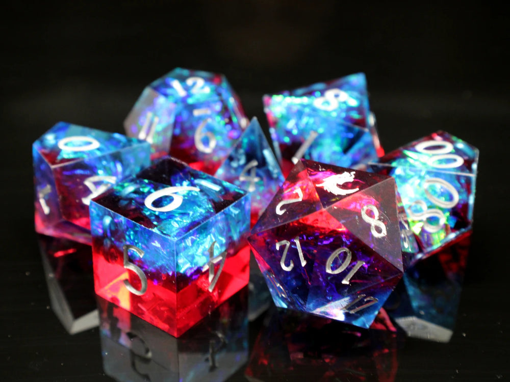 Old School Dice: Sharp Edged 7-Piece Dice Set - American Hero