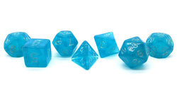 Old School 7 Piece DnD RPG Dice Set: Galaxy - Arctic Shimmer