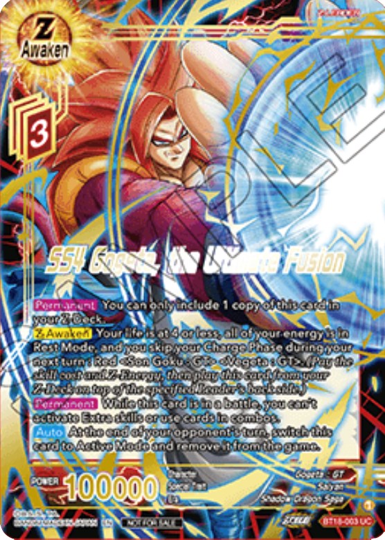 SS4 Gogeta, the Ultimate Fusion (Campeón de la Copa Zenkai 2022) (BT18-003) [Tarjetas de promoción del torneo] 