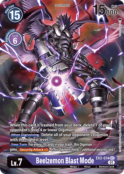 Modo Explosión de Beelzemon [EX2-074] (Arte alternativo) [Peligro digital] 