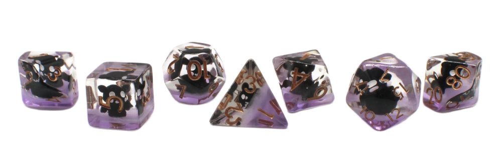 Old School Dice 7-Piece RPG Dice Set: Infused - Bat Demon