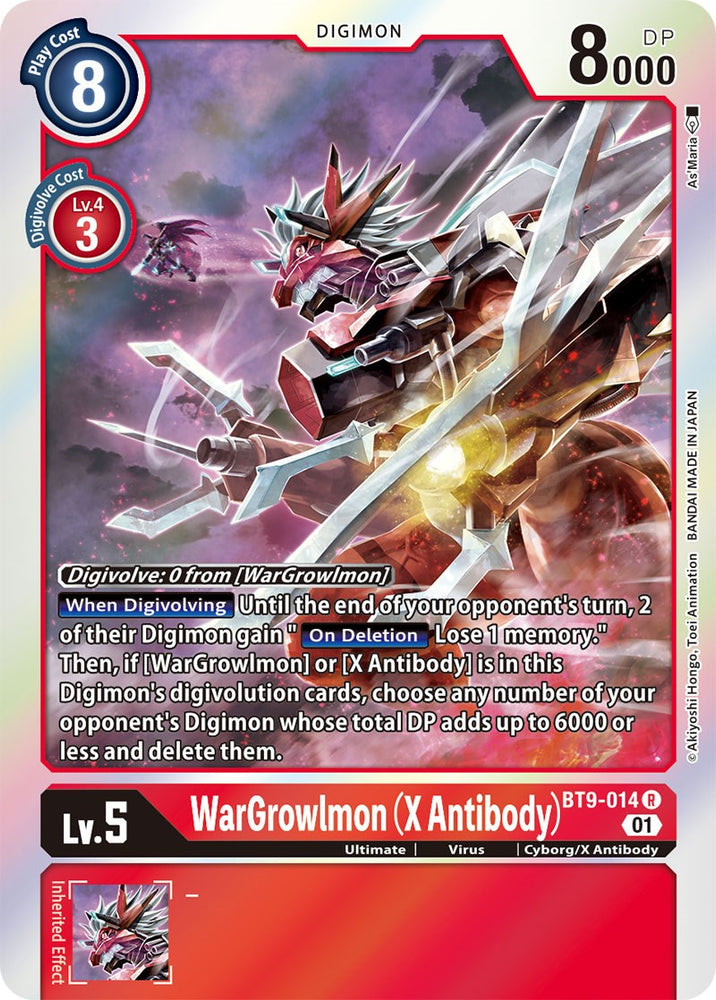 WarGrowlmon (Anticuerpo X) [BT9-014] [Registro X] 