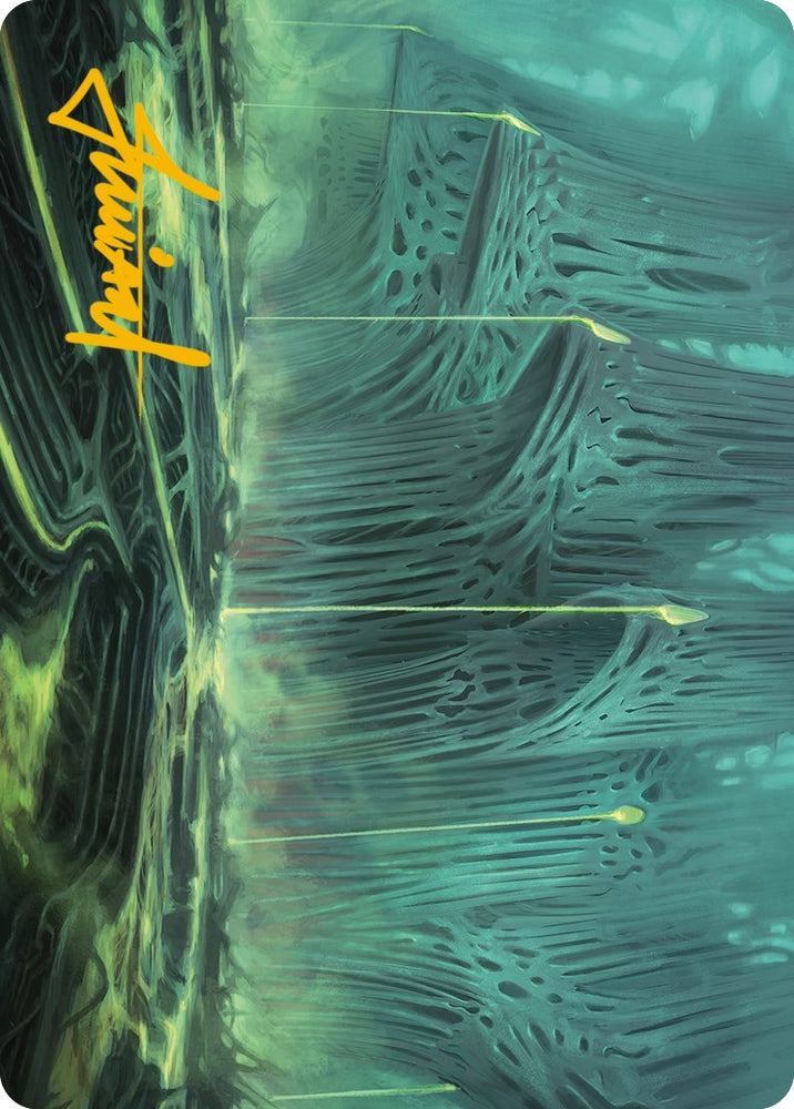 Tarjeta de arte del pantano (firma estampada en oro) [Phyrexia: All Will Be One Art Series] 
