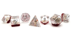 Old School Dice 7-Piece RPG Dice Set: Infused - Beach Party - Red