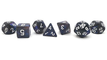 Old School 7 Piece DnD RPG Dice Set: Galaxy - Black Hole