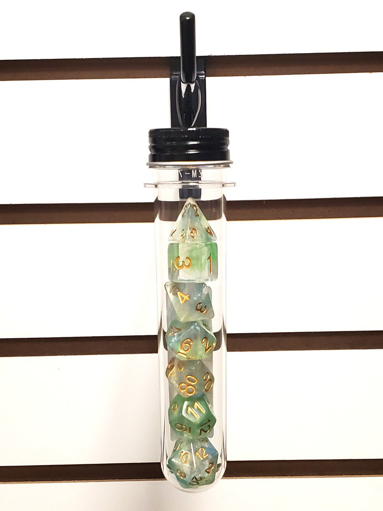 Old School 7 Piece DnD RPG Dice Set: Odyssey - Blue & Green