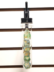 Old School 7 Piece DnD RPG Dice Set: Odyssey - Blue & Green