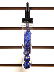 Old School 7 Piece DnD RPG Dice Set: Galaxy - Blue & White