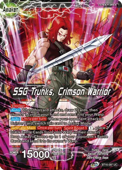 Trunks // SSG Trunks, Guerrero Carmesí (BT16-097) [Reino de los Dioses] 
