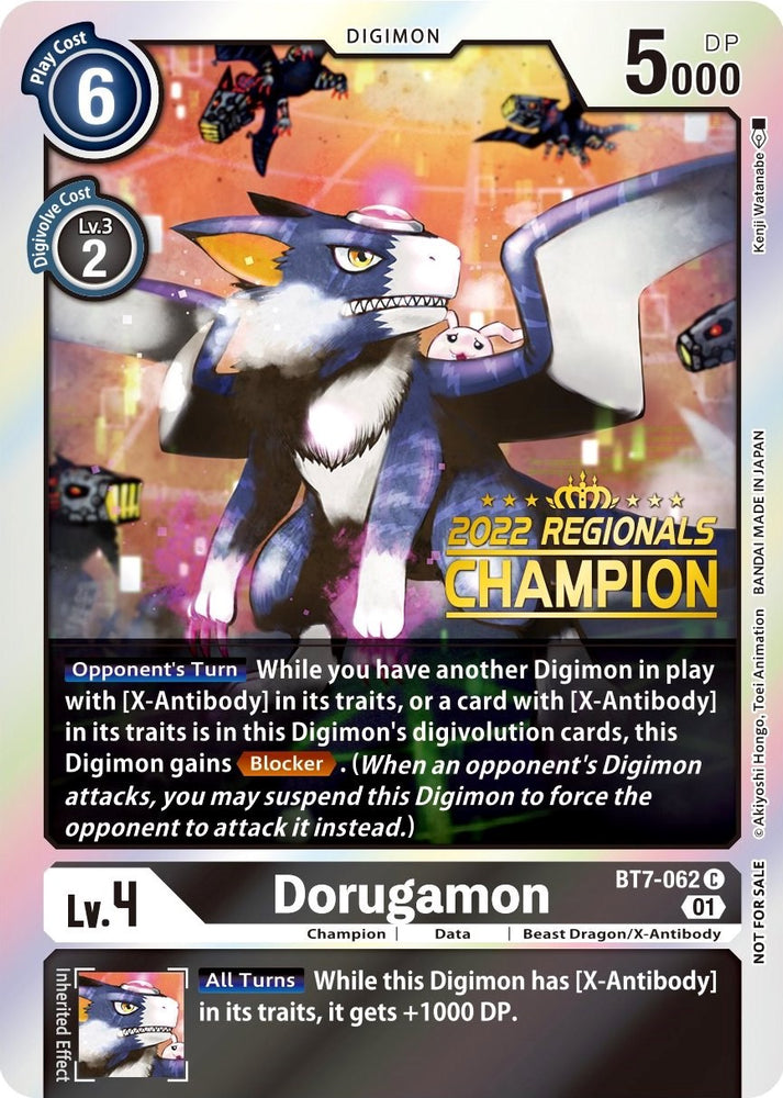 Dorugamon [BT7-062] (Campeonato Regional Desconectado 2022) (Campeón en línea) [Promociones de próxima aventura] 