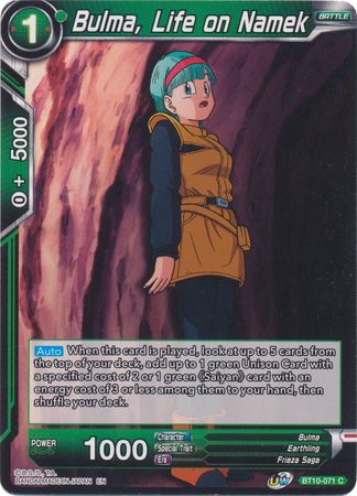 Bulma, La vida en Namek (BT10-071) [Rise of the Unison Warrior 2da edición] 