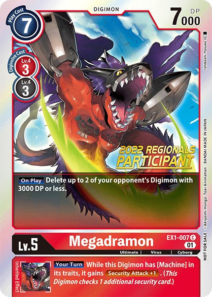 Megadramon [EX1-007] (Campeonato Regional en línea 2022) (Participante en línea) [Promociones de colección clásica] 