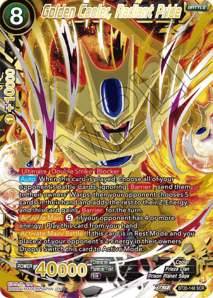 Golden Cooler, Radiant Pride (arte alternativo) (BT20-148) [Poder absorbido] 