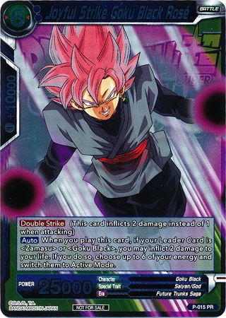 Joyful Strike Goku Black Rose (lámina metálica) (Paquete de eventos 2018) (P-015) [Tarjetas de promoción] 