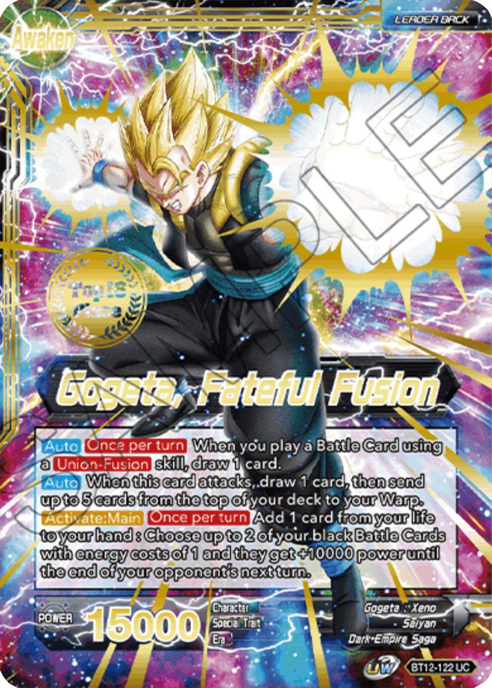 Son Goku y Vegeta // Gogeta, Fateful Fusion (Campeonato 2021 Top 16) (BT12-122) [Tarjetas de promoción del torneo] 
