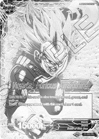 Vegeta // Vegeta, Furious Awakening (Final del campeonato 2019) (Lámina de metal plateado) (P-163) [Tarjetas de promoción del torneo] 