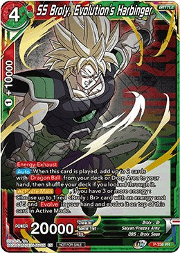 SS Broly, presagio de la evolución (estampado de oro) (P-336) [Tarjetas de promoción de torneos] 