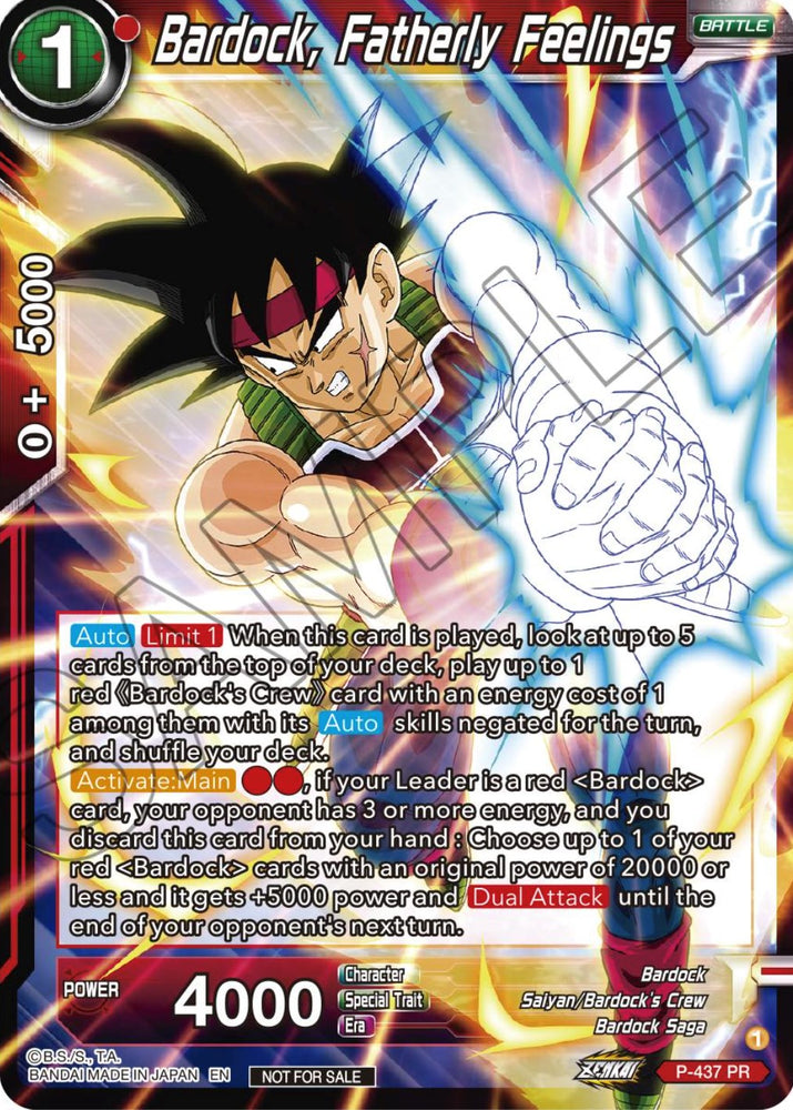 Bardock, Sentimientos paternales (Paquete de torneos de la serie Zenkai Vol.2) (P-437) [Tarjetas de promoción de torneos] 
