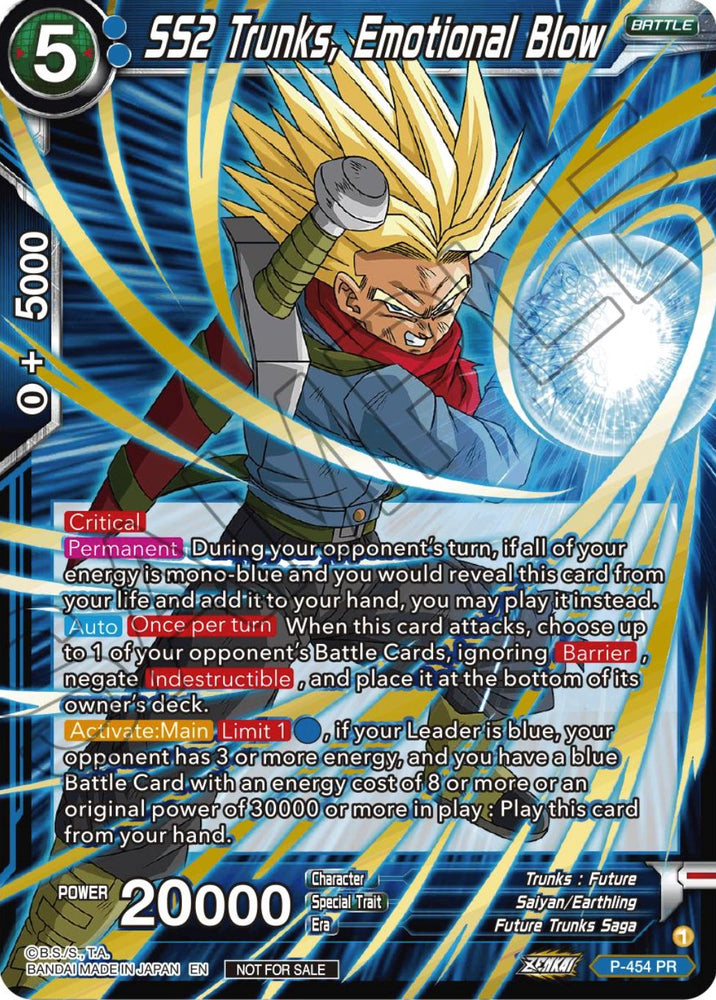 SS2 Trunks, Golpe emocional (Paquete de selección de campeonato 2023 Vol.1) (Estampado en oro) (P-454) [Tarjetas de promoción de torneo] 