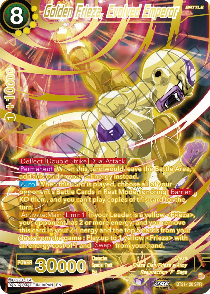 Freezer dorado, Emperador evolucionado (SPR) (BT21-120) [Resurgimiento salvaje] 