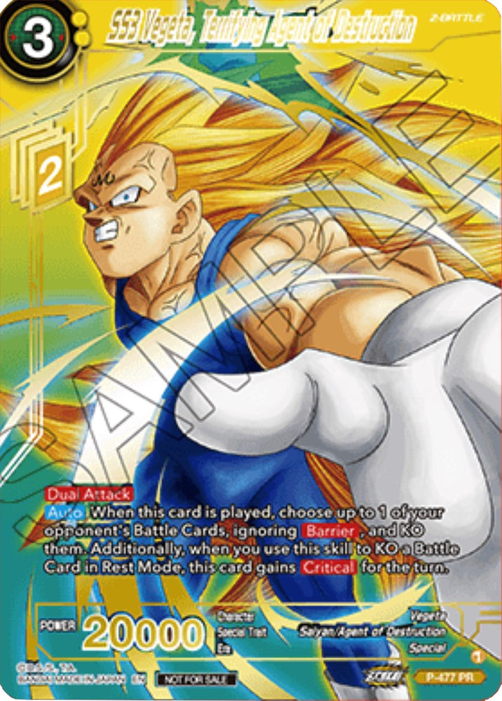 SS3 Vegeta, aterrador agente de destrucción (estampado en oro) (P-477) [Tarjetas de promoción de torneos] 