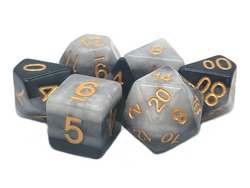 Old School 7 Piece DnD RPG Dice Set: Gradients - Dusk Till Dawn