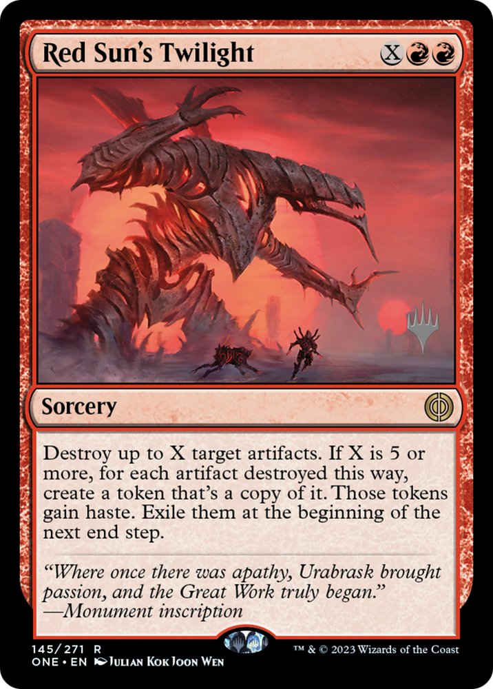 Crepúsculo del Sol Rojo (Paquete promocional) [Phyrexia: Promociones All Will Be One] 