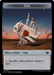 Eldrazi // Clue Double-Sided Token [Outlaws of Thunder Junction Commander Tokens]