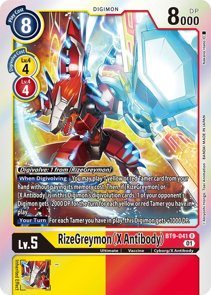 RizeGreymon (Anticuerpo X) [BT9-041] [Registro X] 