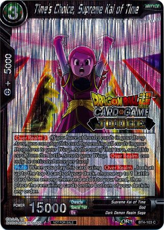 Time's Choice, Kai Supremo del Tiempo (Nivel 2) (BT4-103) [Tarjetas de promoción de jueces] 