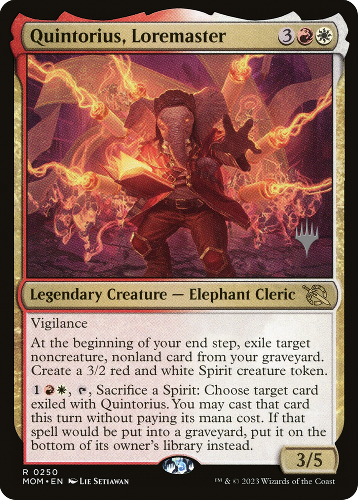 Quintorius, Loremaster (paquete promocional) [Promociones de March of the Machine] 