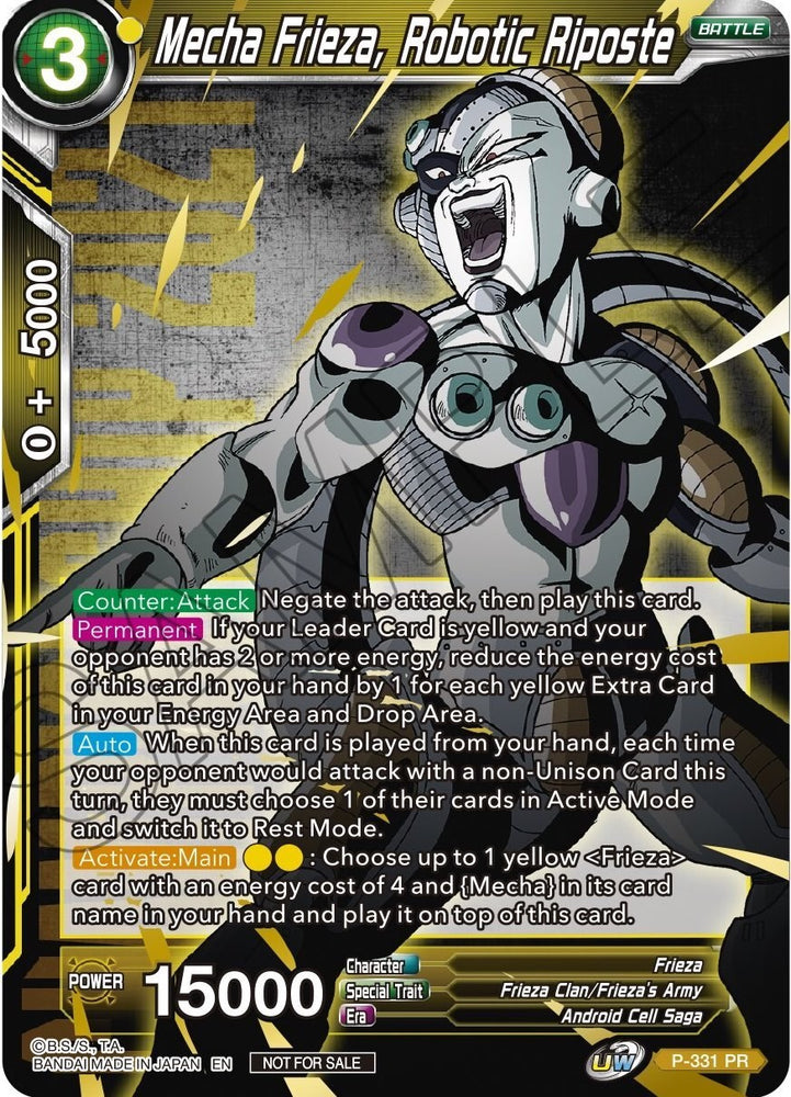 Mecha Frieza, Respuesta robótica (estampado en oro) (P-331) [Tarjetas de promoción de torneos] 