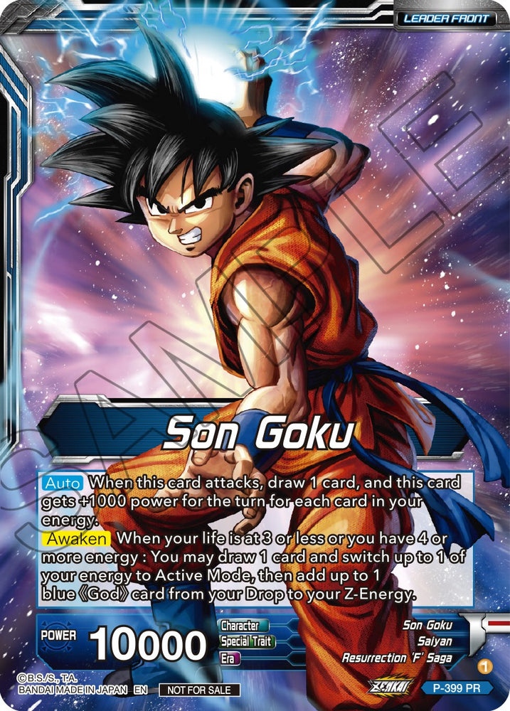 Son Goku // Super Saiyan Blue Son Goku Returns (estampado en oro) (P-399) [Tarjetas de promoción] 