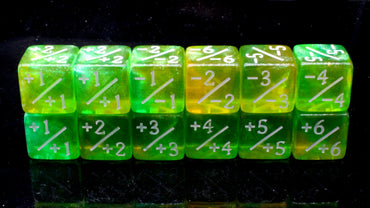 Old School Dice: +/- Counter Dice 12ct Set - Galaxy - Fairy Lights
