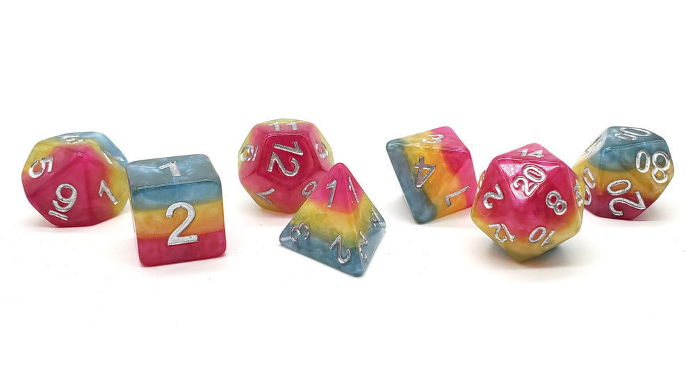 Old School 7 Piece DnD RPG Dice Set: Gradients - Fantasy Land