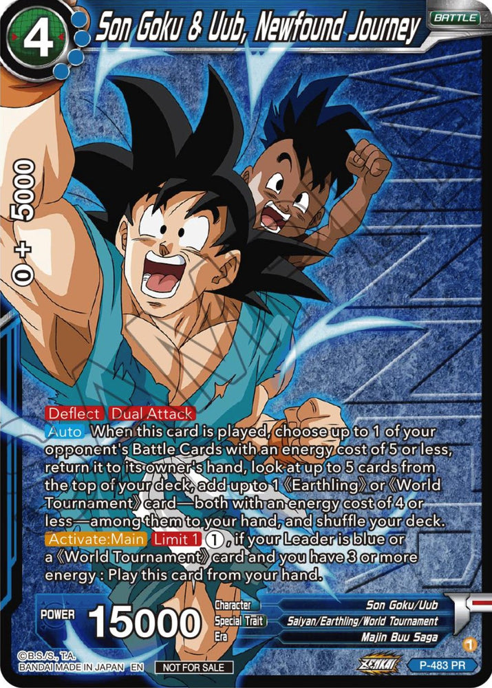 Son Goku y Uub, Newfound Journey (Ganador del paquete de torneos de la serie Zenkai Vol.3) (P-483) [Tarjetas de promoción de torneos] 