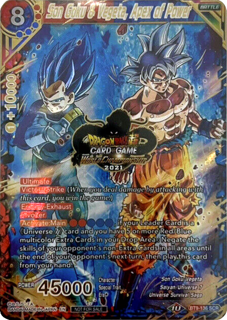 Son Goku &amp; Vegeta, Apex of Power (Campeonato Mundial 2021) (BT9-136) [Tarjetas de promoción del torneo] 