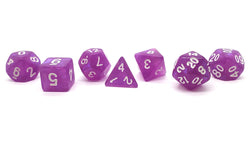 Old School 7 Piece DnD RPG Dice Set: Galaxy - Lilac Shimmer