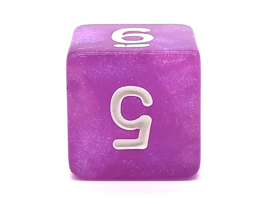 Old School 7 Piece DnD RPG Dice Set: Galaxy - Lilac Shimmer