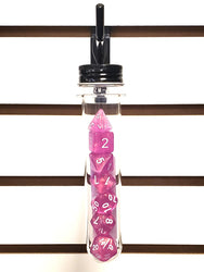 Old School 7 Piece DnD RPG Dice Set: Galaxy - Pink Shimmer