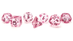 Old School 7 Piece DnD RPG Dice Set: Luminous - Pink Planet