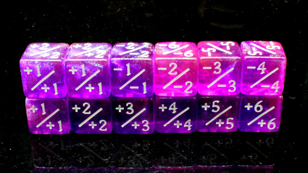 Old School Dice: +/- Counter Dice 12ct Set - Galaxy - Majestic Cosmos