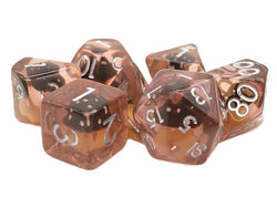 Old School Dice 7-Piece RPG Dice Set: Infused - Mushroom - Brown