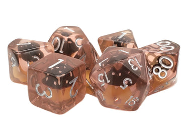Old School Dice 7-Piece RPG Dice Set: Infused - Mushroom - Brown