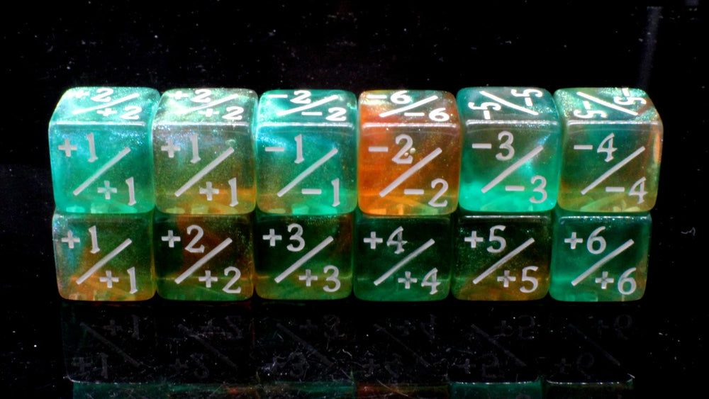 Old School Dice: +/- Counter Dice 12ct Set - Galaxy - Mystic Burst